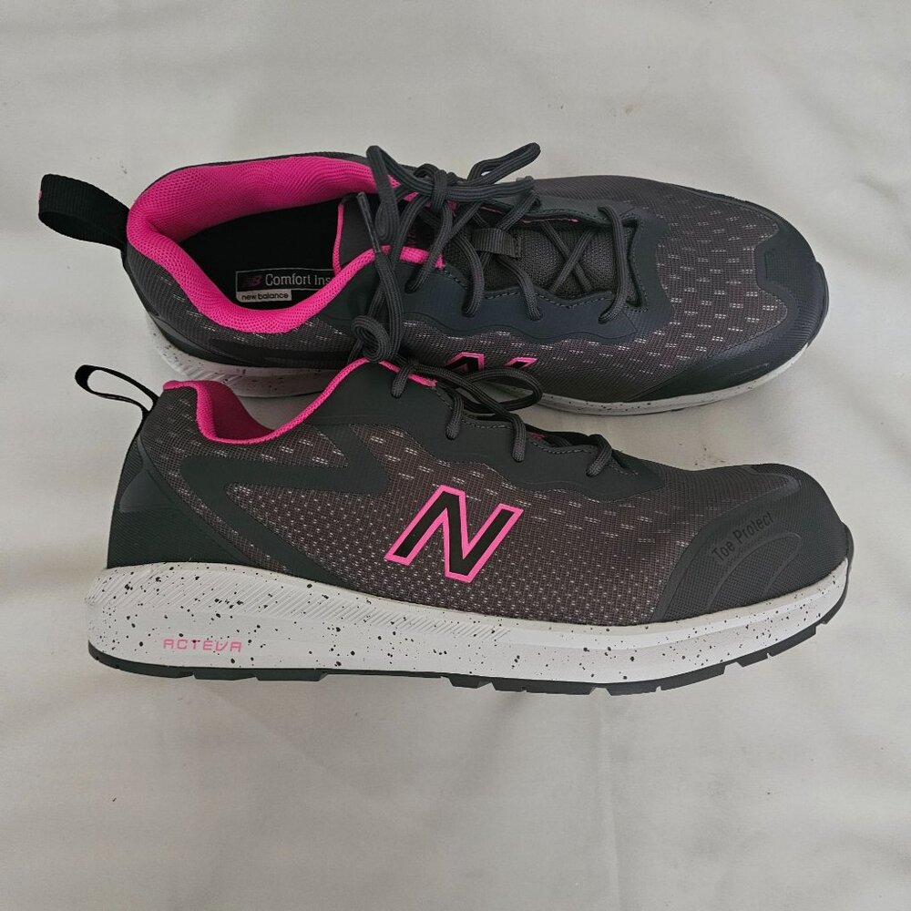 New Balance Women's Composite Toe Logic Wide Safety Shoes Gray/Pink Size US-12 - Picture 5 of 14
